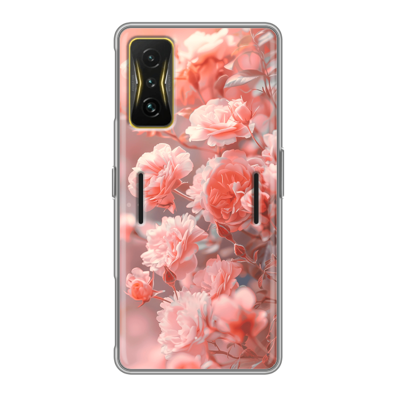 Силиконовый чехол на Xiaomi Poco F4 GT с принтом Розы цветы Силиконовый чехол на Xiaomi Poco F4 GT с принтом Розы цветы