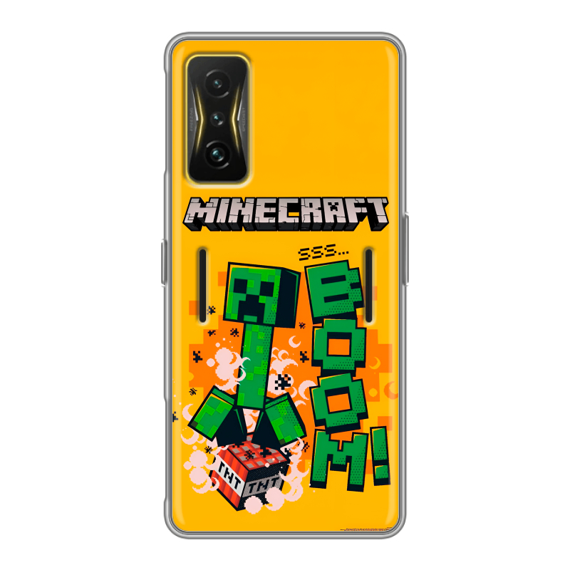 Силиконовый чехол на Xiaomi Poco F4 GT с принтом Майнкрафт Minecraft Силиконовый чехол на Xiaomi Poco F4 GT с принтом Майнкрафт Minecraft