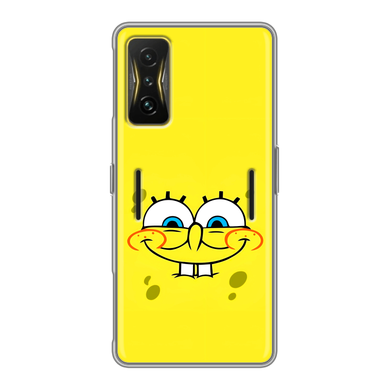 Силиконовый чехол на Xiaomi Poco F4 GT с принтом спанчбоб спанч боб Силиконовый чехол на Xiaomi Poco F4 GT с принтом спанчбоб спанч боб