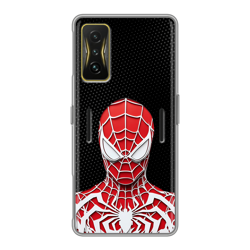Силиконовый чехол на Xiaomi Poco F4 GT с принтом человек паук spiderman Силиконовый чехол на Xiaomi Poco F4 GT с принтом человек паук spiderman