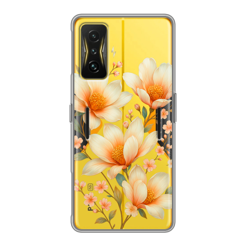 Силиконовый чехол на Xiaomi Poco F4 GT с принтом Цветы Силиконовый чехол на Xiaomi Poco F4 GT с принтом Цветы