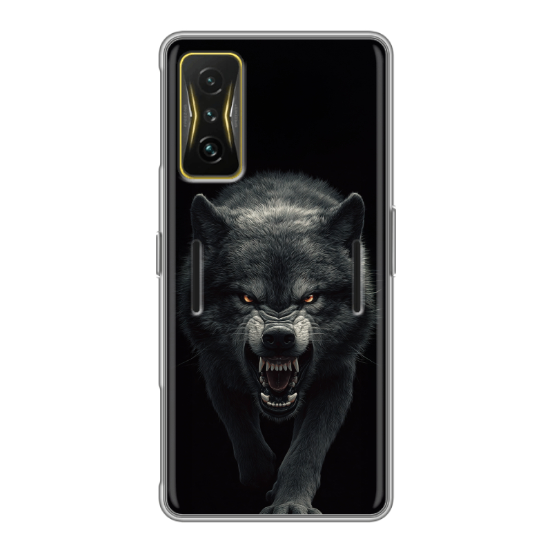 Силиконовый чехол на Xiaomi Poco F4 GT с принтом Волк Силиконовый чехол на Xiaomi Poco F4 GT с принтом Волк