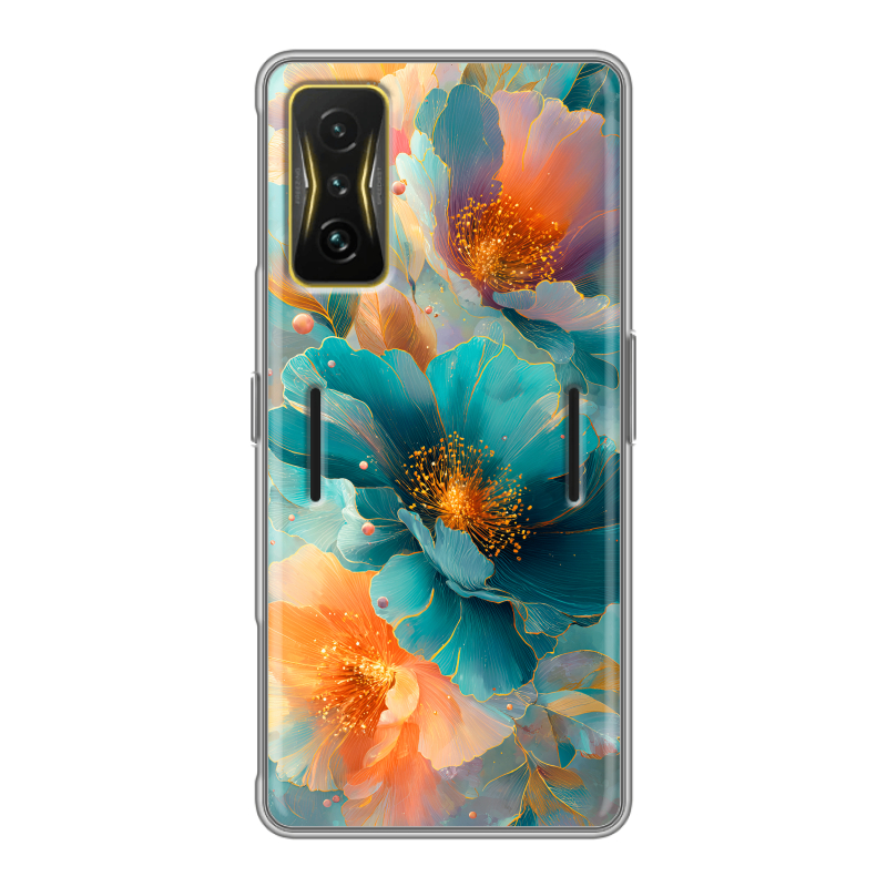 Силиконовый чехол на Xiaomi Poco F4 GT с принтом Цветы Силиконовый чехол на Xiaomi Poco F4 GT с принтом Цветы