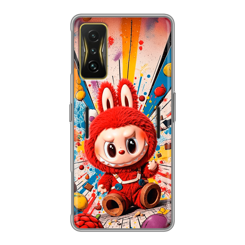 Силиконовый чехол на Xiaomi Poco F4 GT с принтом Labubu Лабубу Силиконовый чехол на Xiaomi Poco F4 GT с принтом Labubu Лабубу