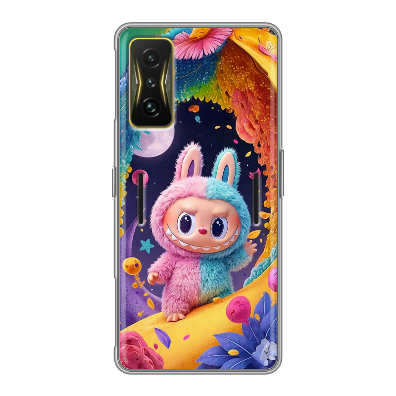 Силиконовый чехол на Xiaomi Poco F4 GT с принтом Labubu Лабубу Силиконовый чехол на Xiaomi Poco F4 GT с принтом Labubu Лабубу