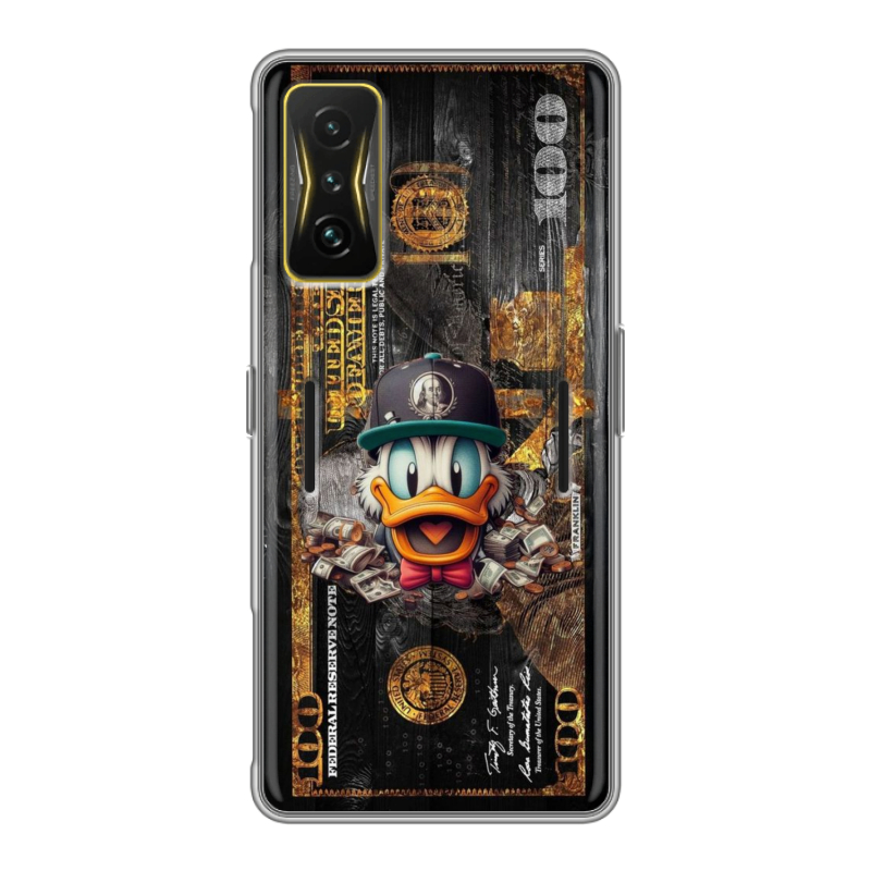 Силиконовый чехол на Xiaomi Poco F4 GT с принтом Дональд Дак Доллар Силиконовый чехол на Xiaomi Poco F4 GT с принтом Дональд Дак Доллар