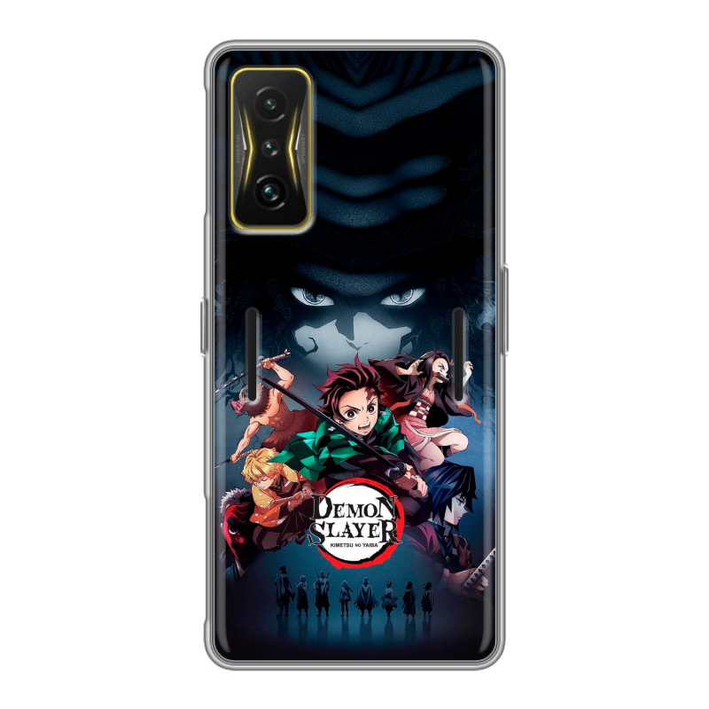 Силиконовый чехол на Xiaomi Poco F4 GT с принтом Demon Slayer Клинок рассекающий демонов Силиконовый чехол на Xiaomi Poco F4 GT с принтом Demon Slayer Клинок рассекающий демонов