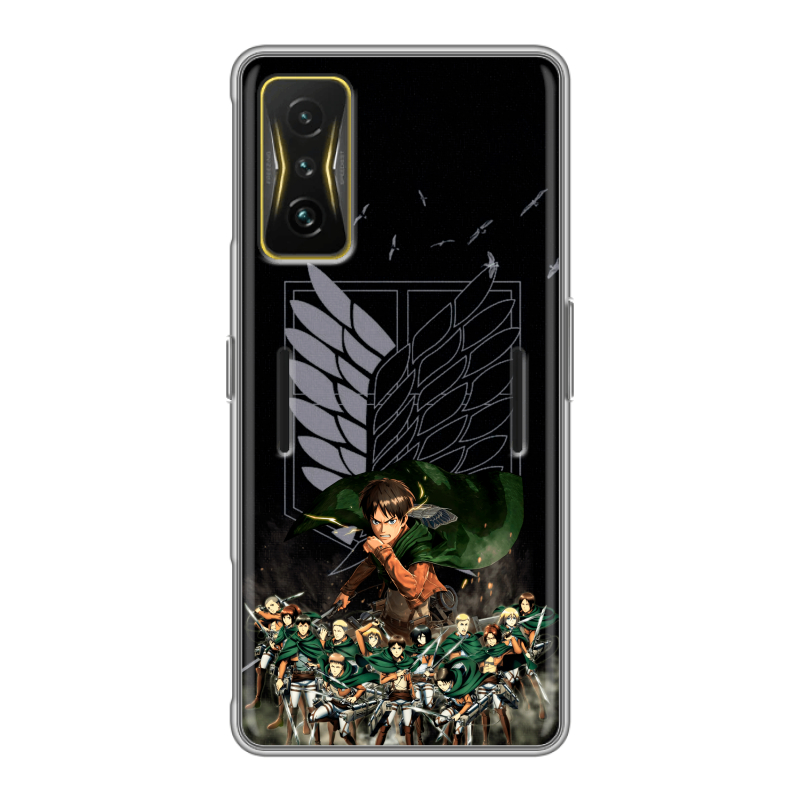 Силиконовый чехол на Xiaomi Poco F4 GT с принтом Атака титанов Силиконовый чехол на Xiaomi Poco F4 GT с принтом Атака титанов