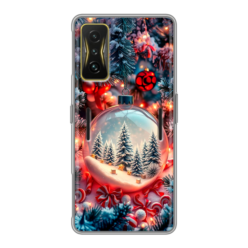 Силиконовый чехол на Xiaomi Poco F4 GT с принтом Новый год Силиконовый чехол на Xiaomi Poco F4 GT с принтом Новый год