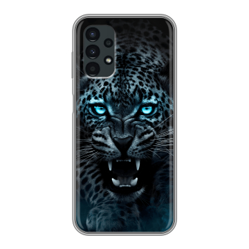 Силиконовый чехол на Samsung Galaxy A13 4G с принтом Темный леопард Силиконовый чехол на Samsung Galaxy A13 4G с принтом Темный леопард