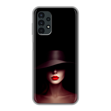 Силиконовый чехол на Samsung Galaxy A13 4G с принтом Девушка в шляпе