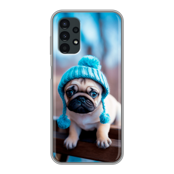 Силиконовый чехол на Samsung Galaxy A13 4G с принтом Мопс в шапке