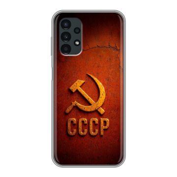 Силиконовый чехол на Samsung Galaxy A13 4G с принтом Флаг Герб СССР