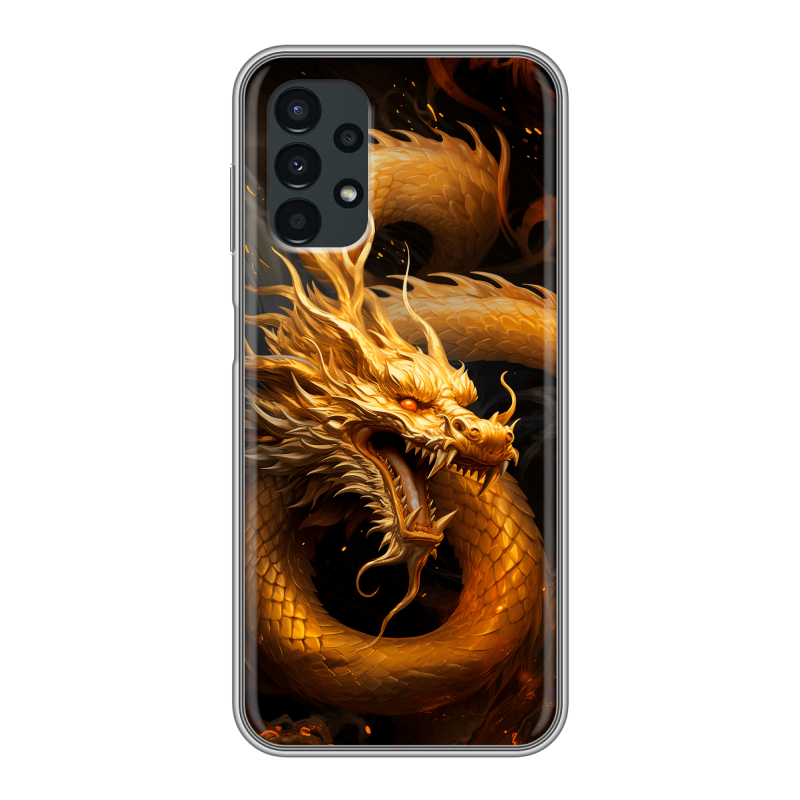 Силиконовый чехол на Samsung Galaxy A13 4G с принтом Золотой дракон Силиконовый чехол на Samsung Galaxy A13 4G с принтом Золотой дракон