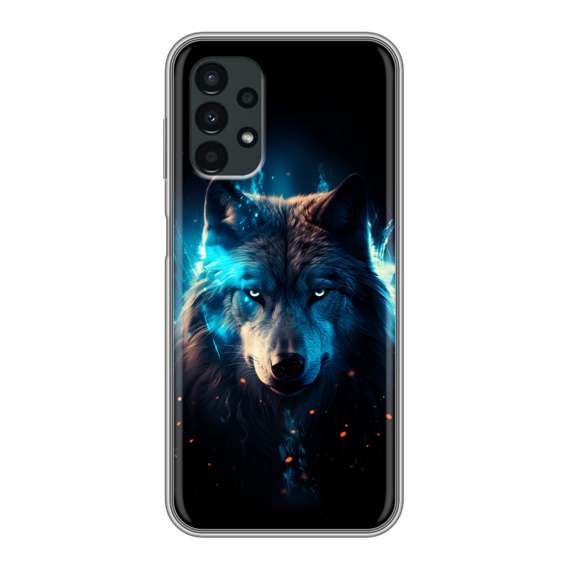 Силиконовый чехол на Samsung Galaxy A13 4G с принтом Волк ночной Силиконовый чехол на Samsung Galaxy A13 4G с принтом Волк ночной