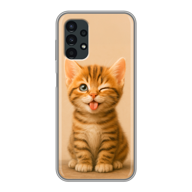 Силиконовый чехол на Samsung Galaxy A13 4G с принтом котенок Силиконовый чехол на Samsung Galaxy A13 4G с принтом котенок