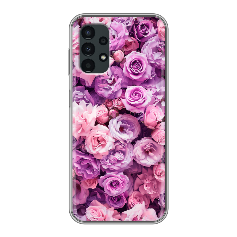 Силиконовый чехол на Samsung Galaxy A13 4G с принтом лавандовые розы Силиконовый чехол на Samsung Galaxy A13 4G с принтом лавандовые розы