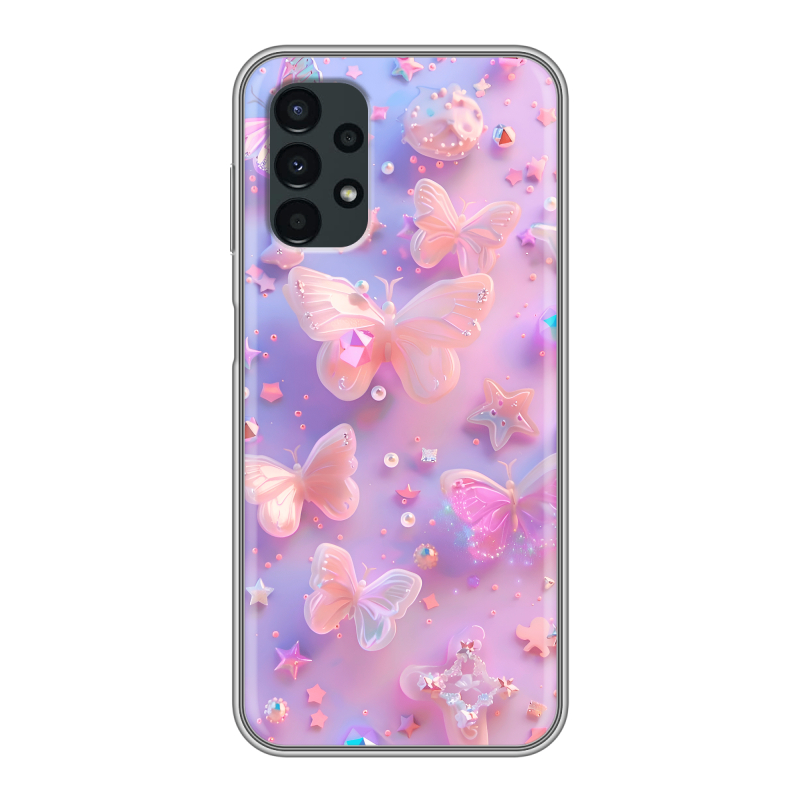 Силиконовый чехол на Samsung Galaxy A13 4G с принтом Бабочки Силиконовый чехол на Samsung Galaxy A13 4G с принтом Бабочки