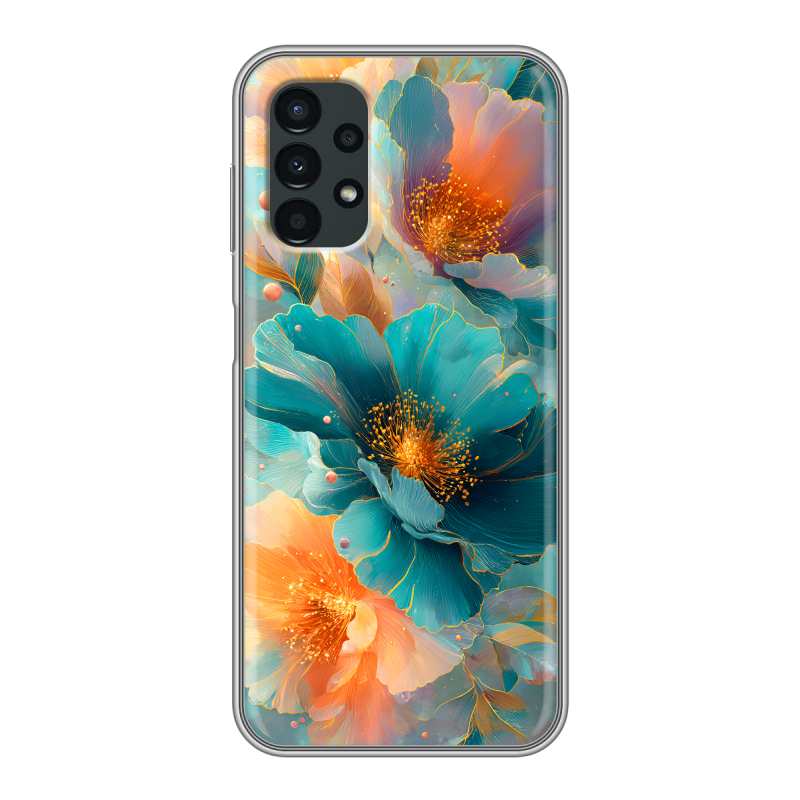Силиконовый противоударный чехол на Samsung Galaxy A13 4G с принтом Цветы Силиконовый противоударный чехол на Samsung Galaxy A13 4G с принтом Цветы