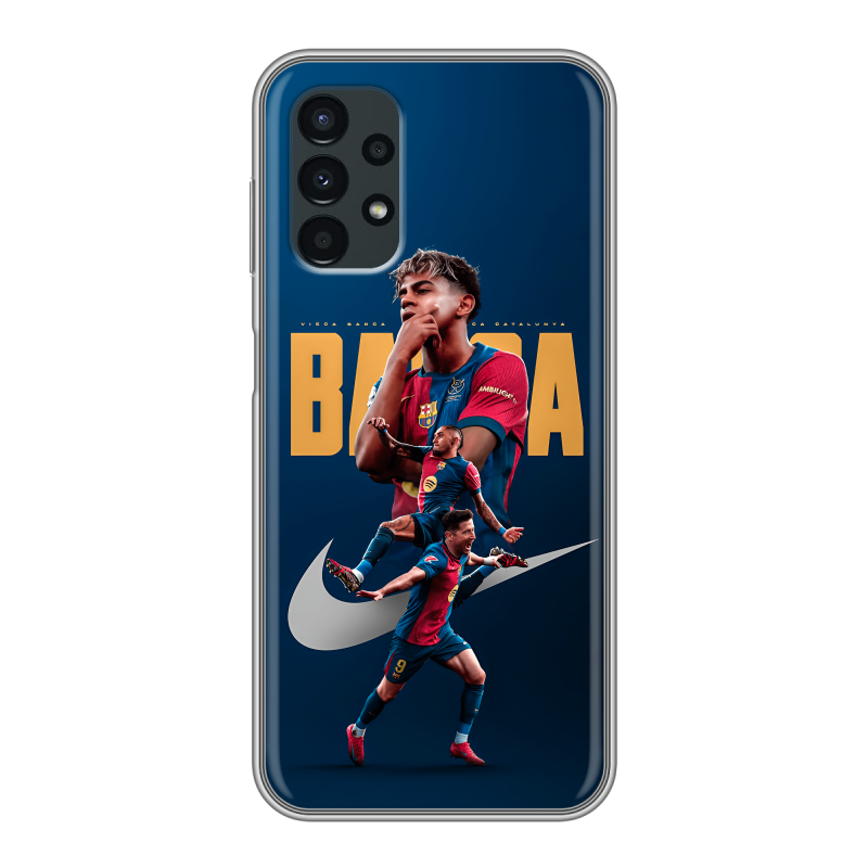 Силиконовый чехол на Samsung Galaxy A13 4G с принтом Барселона Barca Yamal Силиконовый чехол на Samsung Galaxy A13 4G с принтом Барселона Barca Yamal
