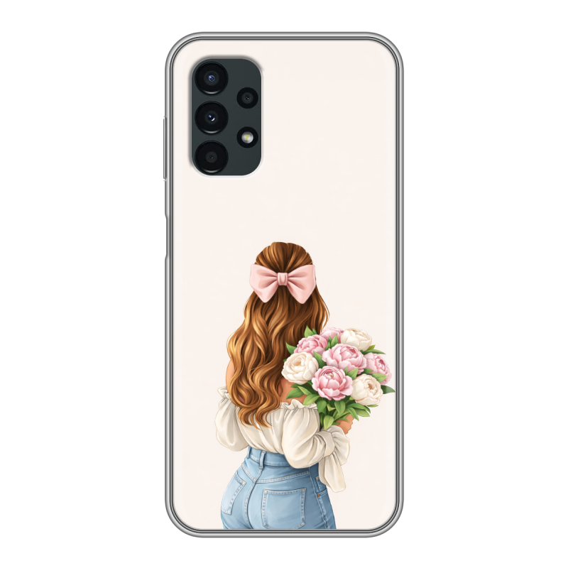 Силиконовый противоударный чехол на Samsung Galaxy A13 4G с принтом женский Силиконовый противоударный чехол на Samsung Galaxy A13 4G с принтом женский