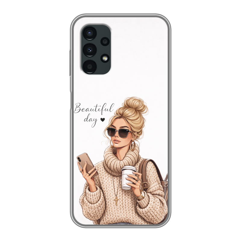 Силиконовый чехол на Samsung Galaxy A13 4G с принтом женский Силиконовый чехол на Samsung Galaxy A13 4G с принтом женский
