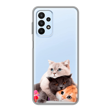 Силиконовый чехол на Samsung Galaxy A23 с принтом Кошки Силиконовый чехол на Samsung Galaxy A23 с принтом Кошки