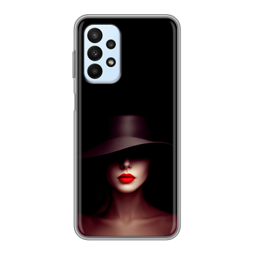Силиконовый чехол на Samsung Galaxy A23 с принтом Девушка в шляпе