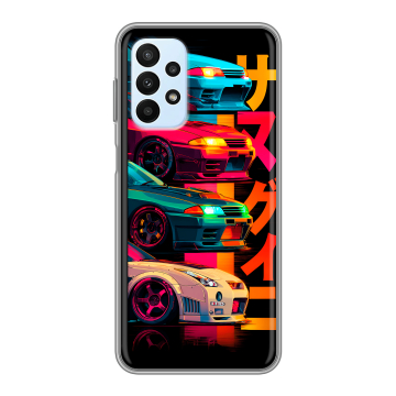Силиконовый чехол на Samsung Galaxy A23 с принтом Гоночные машины