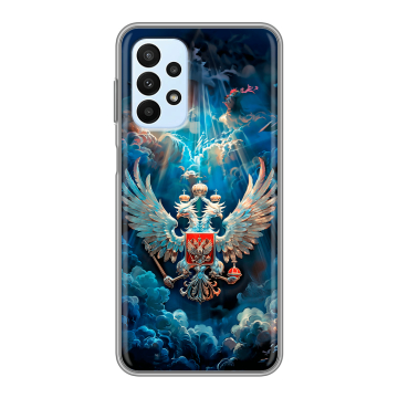 Силиконовый чехол на Samsung Galaxy A23 с принтом Герб флаг России