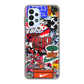 Силиконовый чехол на Samsung Galaxy A23 с принтом Найк Nike яркий