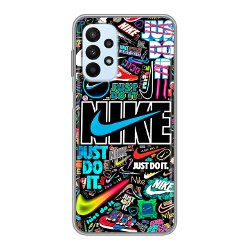 Силиконовый чехол на Samsung Galaxy A23 с принтом найк nike черный Силиконовый чехол на Samsung Galaxy A23 с принтом найк nike черный