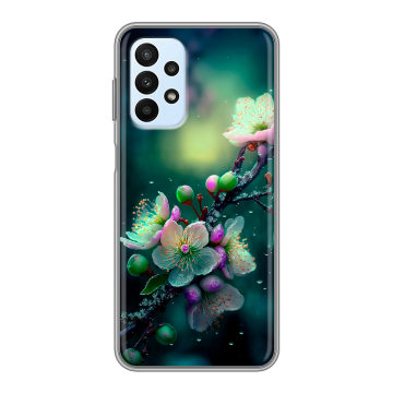 Силиконовый чехол на Samsung Galaxy A23 с принтом Цветы и мрамор Силиконовый чехол на Samsung Galaxy A23 с принтом Цветы и мрамор
