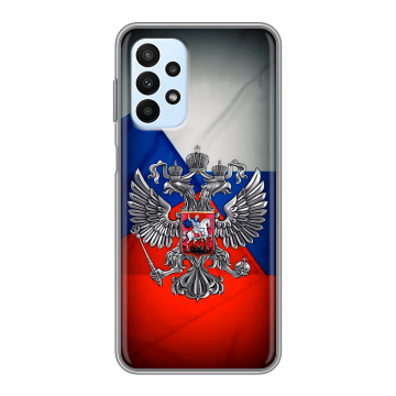 Силиконовый чехол на Samsung Galaxy A23 с принтом Флаг России
