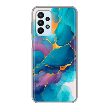 Силиконовый чехол на Samsung Galaxy A23 с принтом Мрамор блестки Силиконовый чехол на Samsung Galaxy A23 с принтом Мрамор блестки