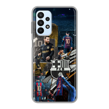 Силиконовый чехол на Samsung Galaxy A23 с принтом Messi Barcelona