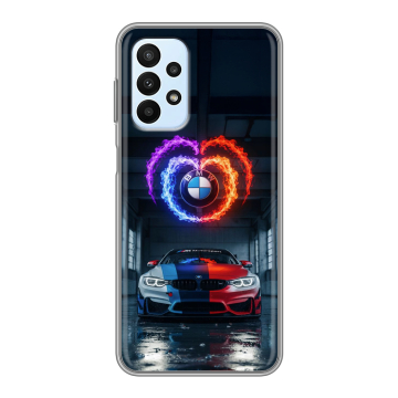 Силиконовый чехол на Samsung Galaxy A23 с принтом BMW БМВ