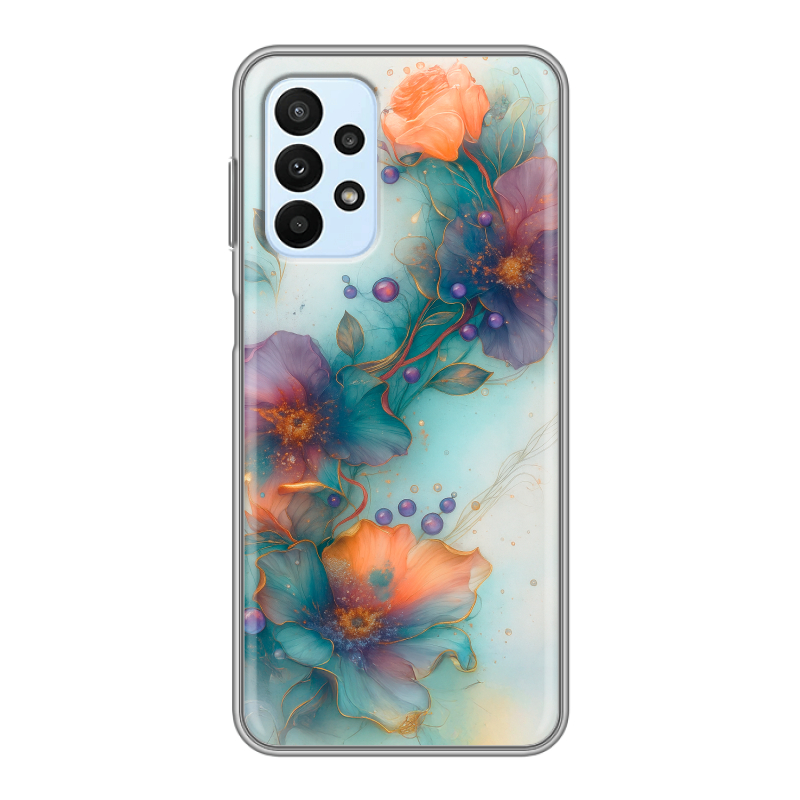 Силиконовый чехол на Samsung Galaxy A23 с принтом Акварельные цветы Силиконовый чехол на Samsung Galaxy A23 с принтом Акварельные цветы