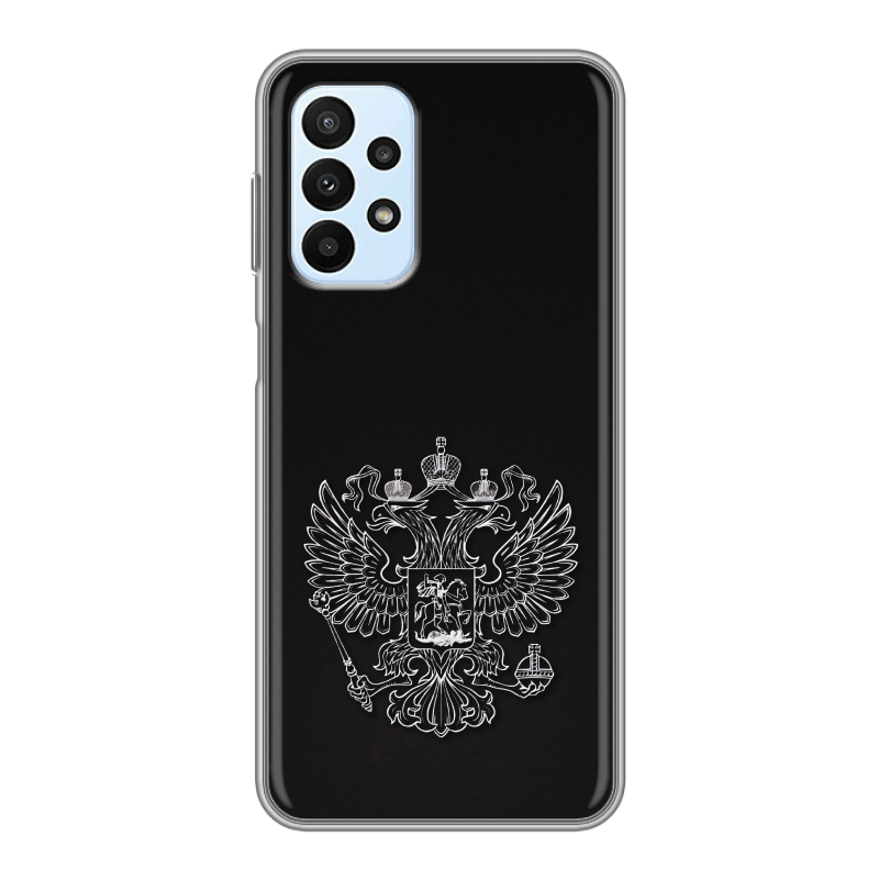 Силиконовый противоударный чехол на Samsung Galaxy A23 с принтом Герб России Силиконовый противоударный чехол на Samsung Galaxy A23 с принтом Герб России