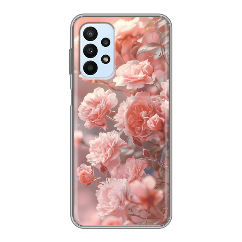 Силиконовый чехол на Samsung Galaxy A23 с принтом Розовые розы Силиконовый чехол на Samsung Galaxy A23 с принтом Розовые розы