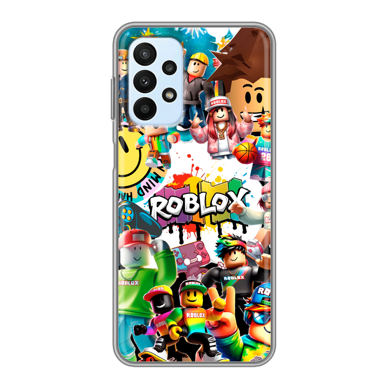 Силиконовый противоударный чехол на Samsung Galaxy A23 с принтом Roblox Роблокс Силиконовый противоударный чехол на Samsung Galaxy A23 с принтом Roblox Роблокс