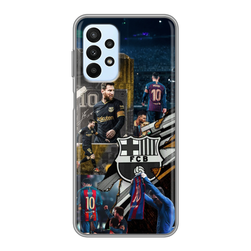 Силиконовый чехол на Samsung Galaxy A23 с принтом Messi Barcelona Силиконовый чехол на Samsung Galaxy A23 с принтом Messi Barcelona