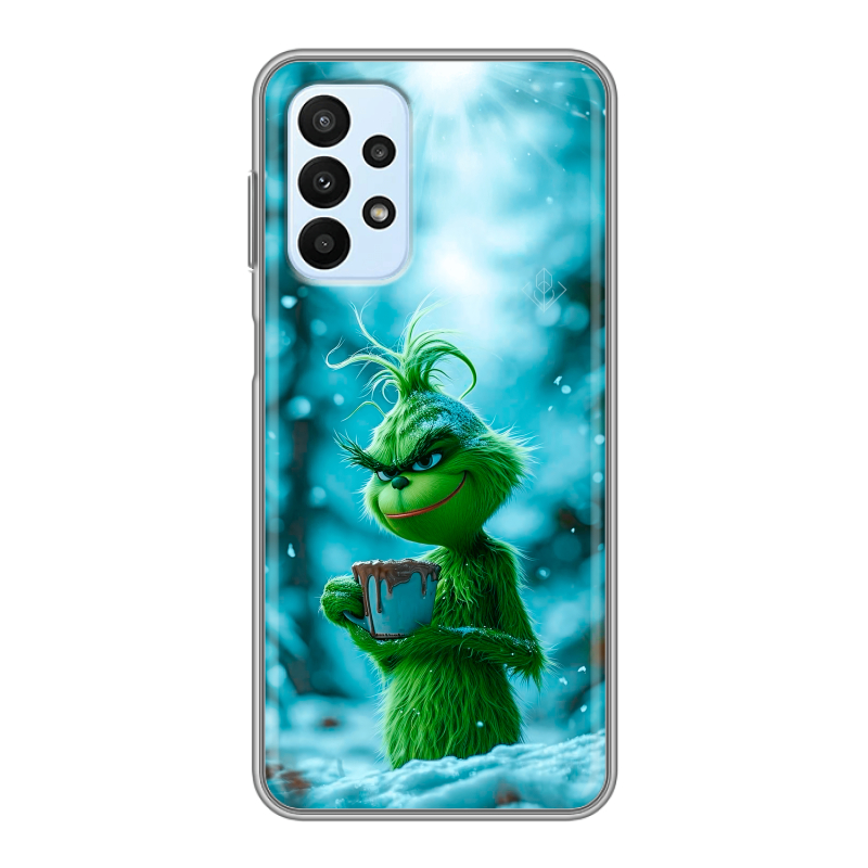 Силиконовый противоударный чехол на Samsung Galaxy A23 с принтом Новый год гринч Силиконовый противоударный чехол на Samsung Galaxy A23 с принтом Новый год гринч