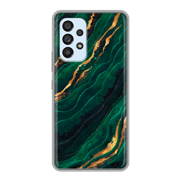 Силиконовый чехол на Samsung Galaxy A33 5G с принтом Мрамор зеленое золото