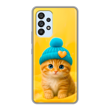 Силиконовый чехол на Samsung Galaxy A33 5G с принтом Котенок в шапке Силиконовый чехол на Samsung Galaxy A33 5G с принтом Котенок в шапке