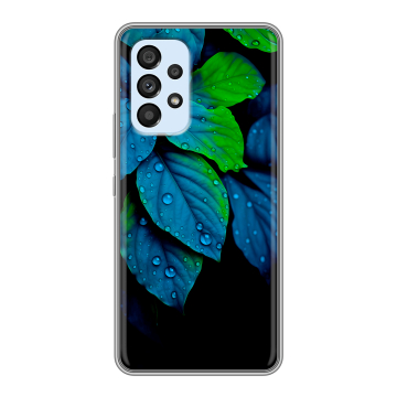 Силиконовый чехол на Samsung Galaxy A33 5G с принтом Листья и роса Силиконовый чехол на Samsung Galaxy A33 5G с принтом Листья и роса