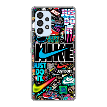Силиконовый чехол на Samsung Galaxy A33 5G с принтом найк nike черный Силиконовый чехол на Samsung Galaxy A33 5G с принтом найк nike черный