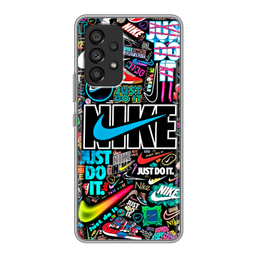 Силиконовый чехол на Samsung Galaxy A53 5G с принтом найк nike черный