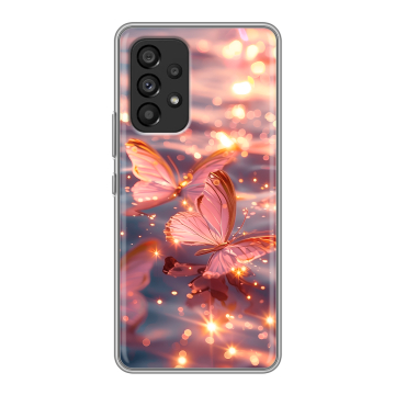 Силиконовый чехол на Samsung Galaxy A53 5G с принтом бабочки розовые Силиконовый чехол на Samsung Galaxy A53 5G с принтом бабочки розовые
