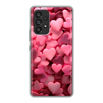 Силиконовый чехол на Samsung Galaxy A53 5G с принтом розовые сердечки Силиконовый чехол на Samsung Galaxy A53 5G с принтом розовые сердечки